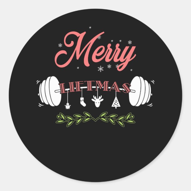 Sticker Rond Joyeux Noël Vilain Sweat de Noël Père Noël (Devant)