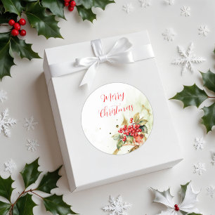 Sticker Rond Joyeux Noël Vintage