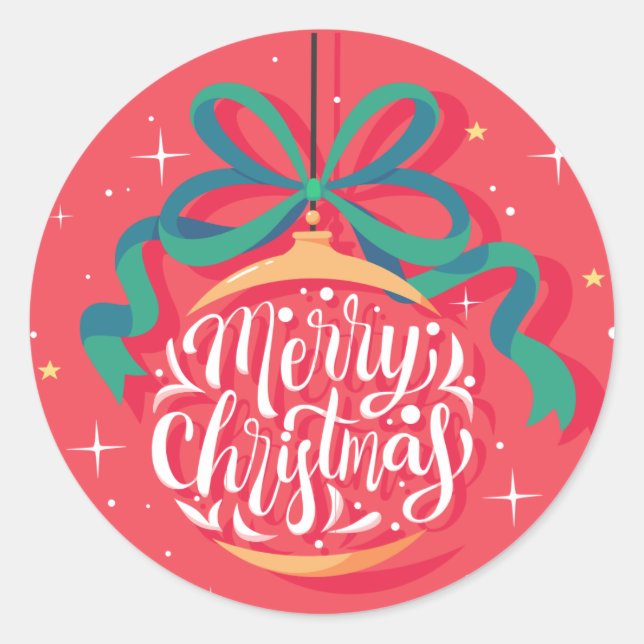 Sticker Rond Joyeux Noël Whimsical | Noël (Devant)
