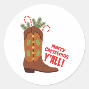 Sticker Rond Joyeux Noël Yall