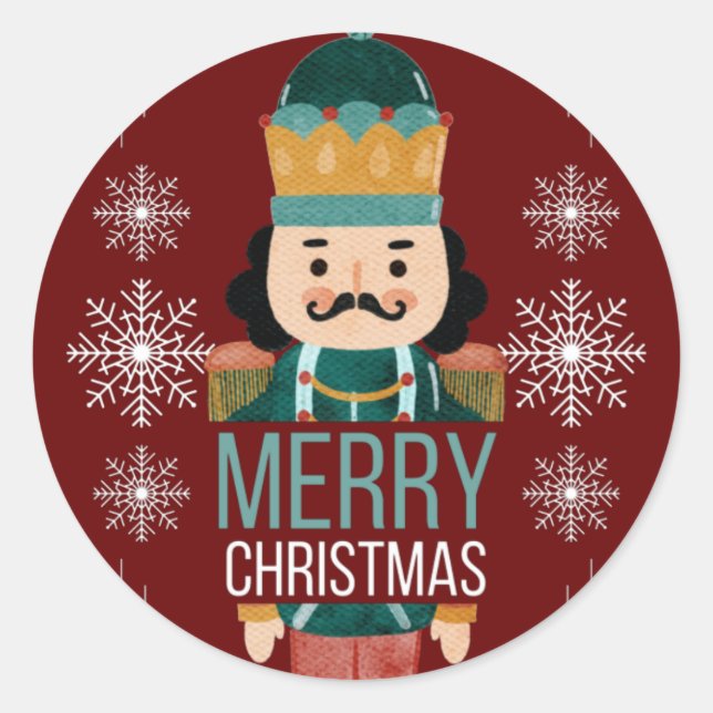 Sticker Rond Joyeux Noisette de Noël (Devant)
