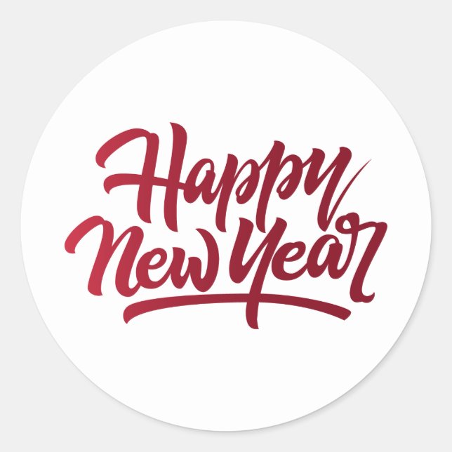 Sticker Rond Joyeux Nouvel An Simple (Devant)