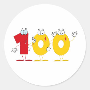 Sticker Rond Joyeux numéro 100