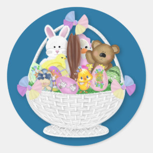 Sticker Rond Joyeux oeuf de lapin de Pâques