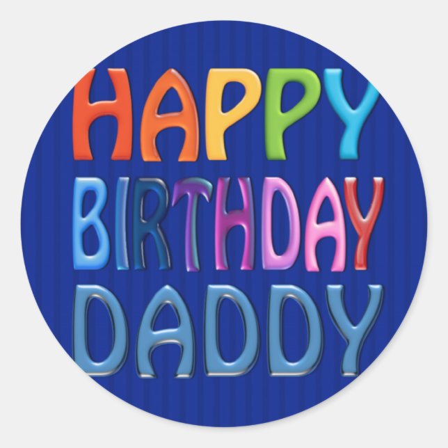 Sticker Rond Joyeux papa d'anniversaire - Bonne salutation colo (Devant)