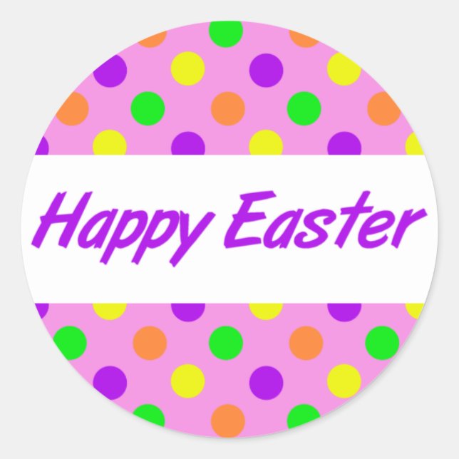 Sticker Rond Joyeux Pâques (Devant)