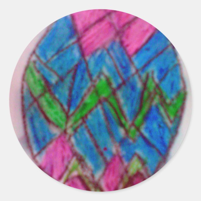 Sticker Rond Joyeux Pâques (Devant)