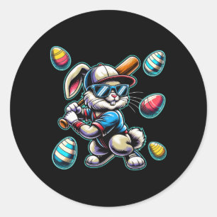 Sticker Rond Joyeux Pâques Vendre Garçons Lapin Pâques Funny Pâ