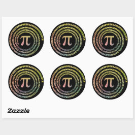 Sticker Rond Joyeux Pi Day Funny School Math Spiral Texte