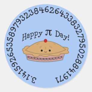 Sticker Rond Joyeux Pi Day Pie