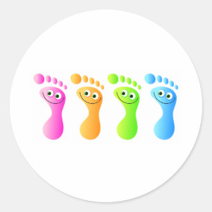 Sticker Rond Joyeux pied