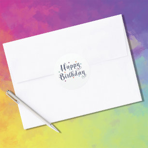 Sticker Rond Joyeux point d'anniversaire Multicolor
