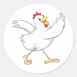 Sticker Rond Joyeux poulet