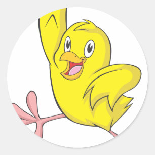 Sticker Rond Joyeux poulet bébé poulet poulet poulet poulet