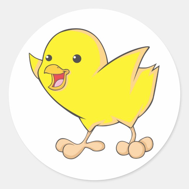 Sticker Rond Joyeux poussin (Devant)