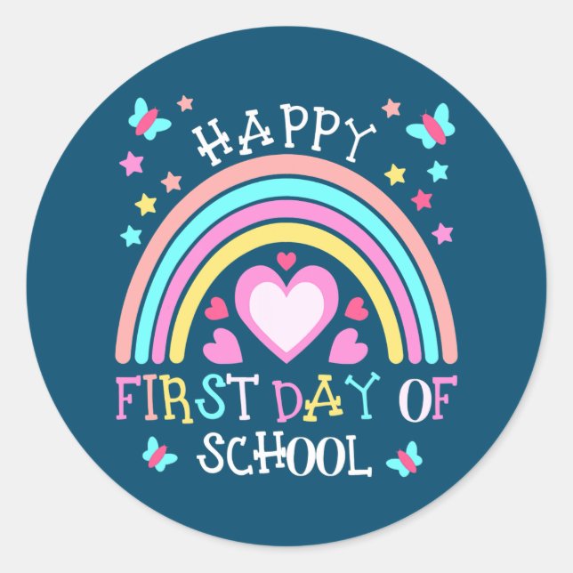 Sticker Rond Joyeux Premier Jour De L'Étudiant De L'École Reven (Devant)