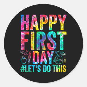 Sticker Rond Joyeux Premier Jour Faisons-nous cet Bienvenue à S
