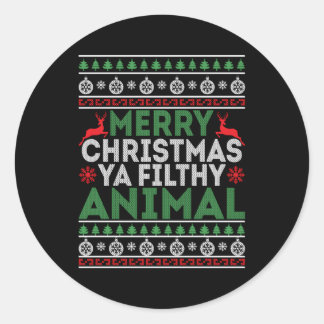 Sticker Rond Joyeux pyjama animal filthy Ya