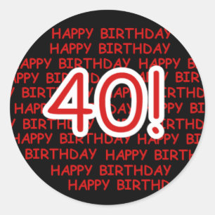 Sticker Rond Joyeux quarantième anniversaire