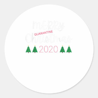 Sticker Rond Joyeux Quarantine Pajamas Noël 2020
