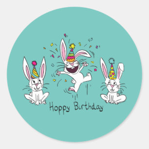 Sticker Rond Joyeux rabais de lapins lapins de Bunny