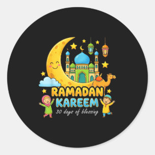 Sticker Rond Joyeux ramadan moubarak pour les garçons jeunesse