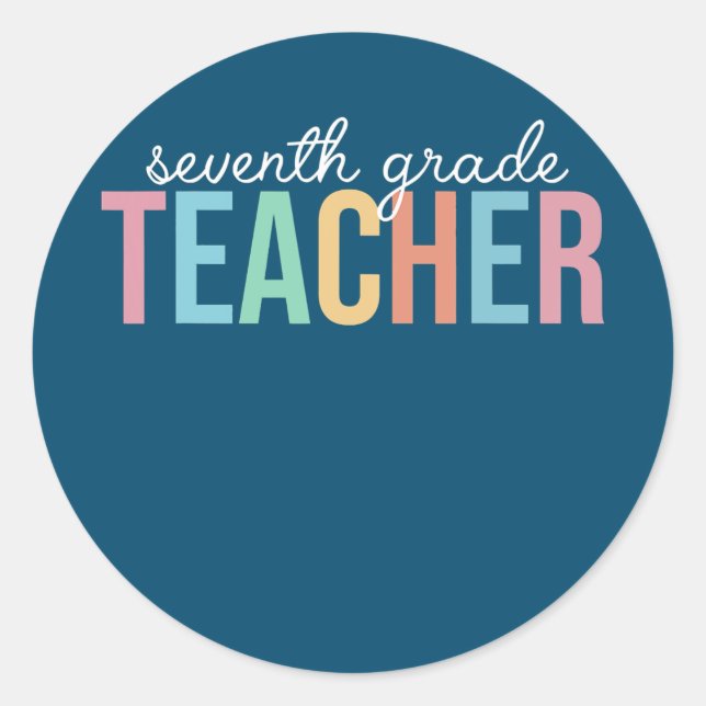 Sticker Rond Joyeux retour à l'école Jour 7e 7e année (Devant)