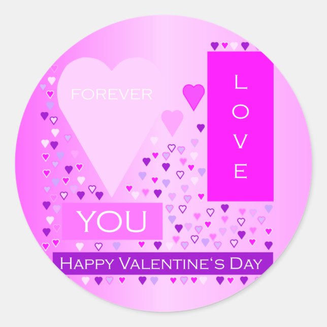 Sticker Rond Joyeux Saint Valentin (Devant)