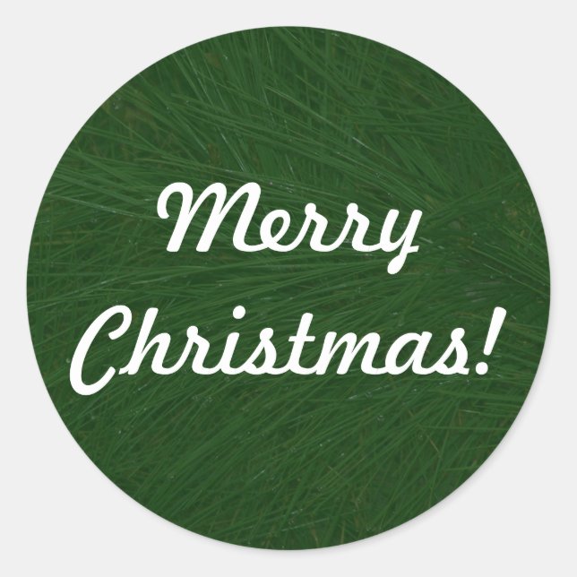 Sticker Rond Joyeux sapin de Noël Gros plan (Devant)