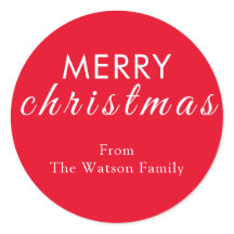 Sticker rond Joyeux Script de Noël