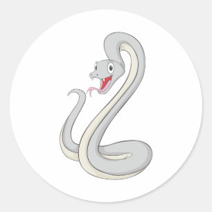 Sticker Rond Joyeux serpent de Mamba noir