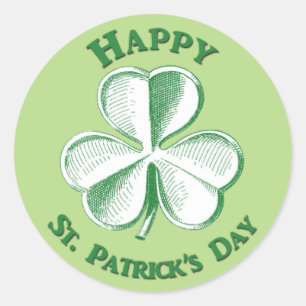 Sticker Rond Joyeux Shamrock de la Saint Patrick
