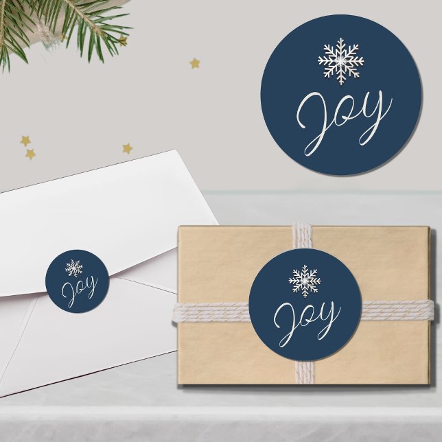 Sticker rond Joyeux Snowflake Holiday (Créateur téléchargé)
