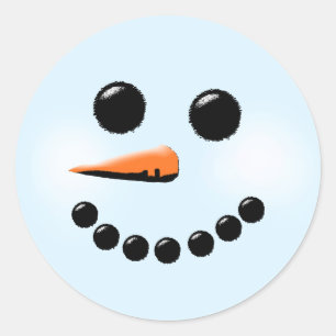 Sticker Rond Joyeux Snowman Holiday