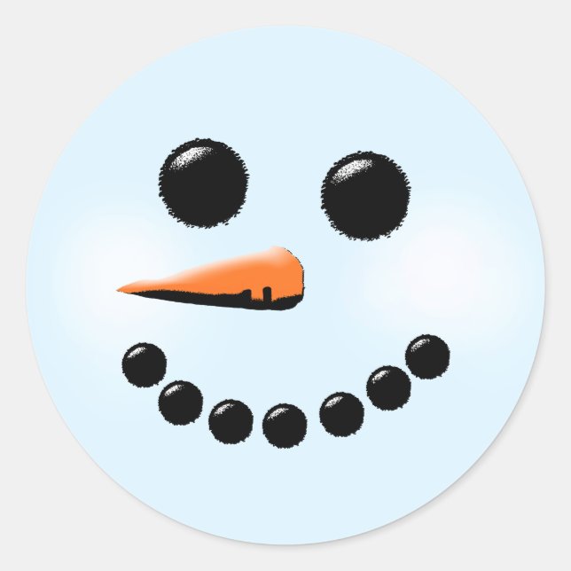Sticker Rond Joyeux Snowman Holiday (Devant)
