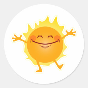 Sticker Rond Joyeux soleil, soleil, solstice d'été