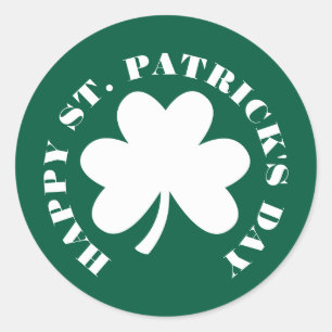 Sticker Rond Joyeux St. patrick jour vert famille Shamrock