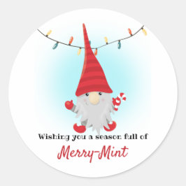 Sticker Rond Joyeux Sucre de canne de menthe Noël