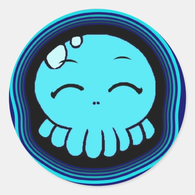 Sticker Rond Joyeux Tako-Chan (Devant)