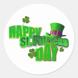 Sticker Rond Joyeux texte de la Saint Patrick