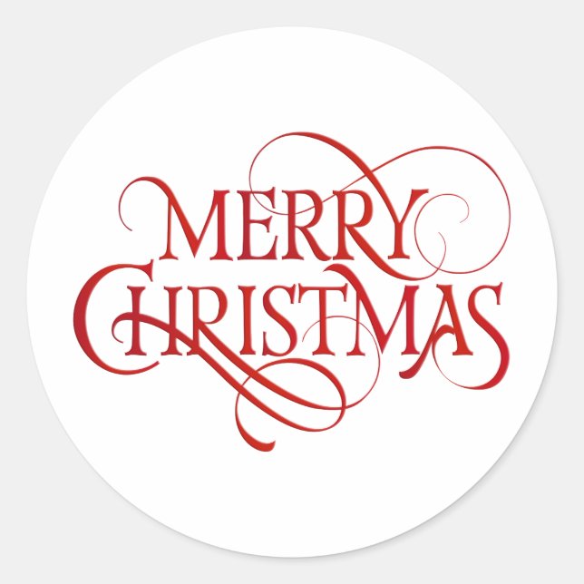 Sticker Rond Joyeux texte de Noël (Devant)