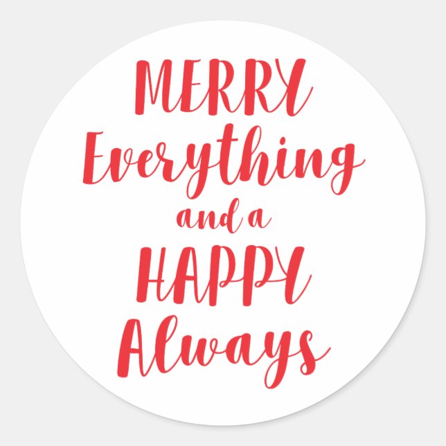 Sticker Rond Joyeux tout et heureux toujours (Devant)