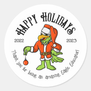 Sticker Rond Joyeux vacances Eagle Grinch Educator