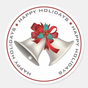 STICKER ROND JOYEUX VACANCES, NOËL BELLES