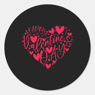 Sticker Rond Joyeux Valentines Chemises Saint Valentin Amour Co