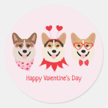 Joyeux Valentines Day Pembroke Welsh Corgi Chiens