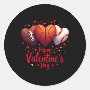 Sticker Rond Joyeux Valentines Day Sketll Vendre Football Boys 