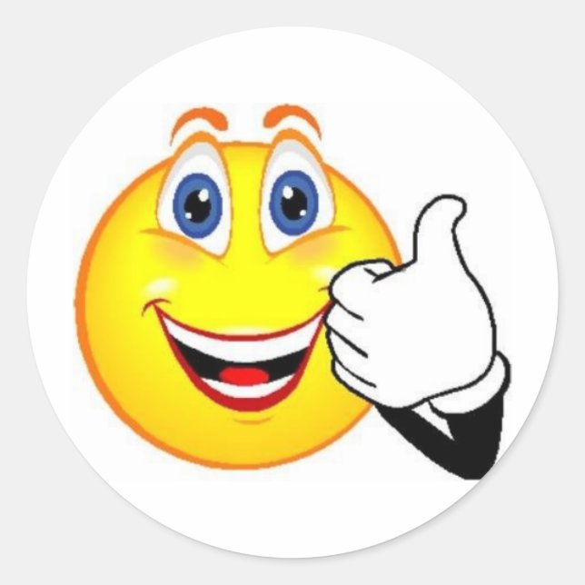 Sticker Rond Joyeux visage (Devant)