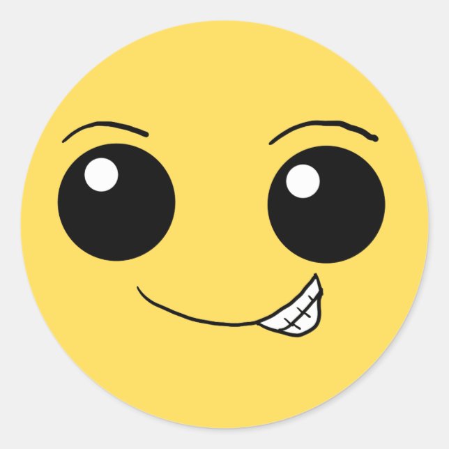 Sticker Rond Joyeux visage 5 (Devant)