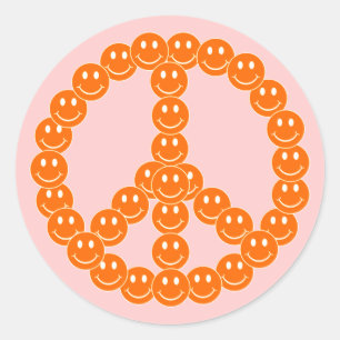 Sticker Rond Joyeux visage paix